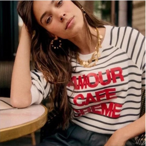 Sezane Tops - Sezane Amour Cafe Creme Sweatshirt XS